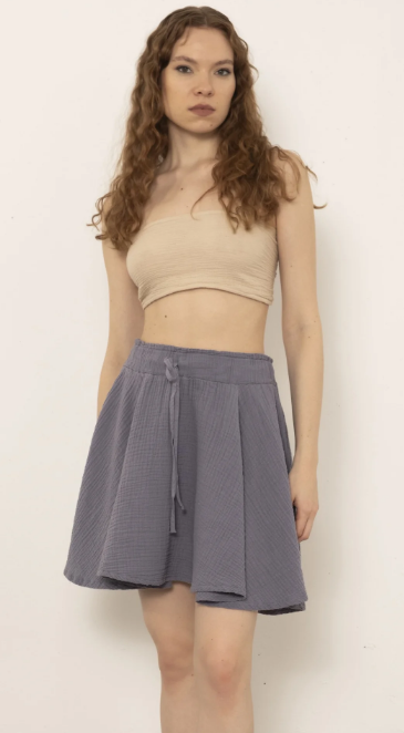 Muslin Short Flared Skirt